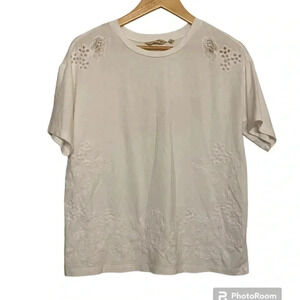 Soft Surroundings White Lydia Cotton T-Shirt